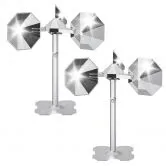 2 Pack Silver Wind Powered Spinning Bird Scare Reflector, Bird Deterrent to Keep Pigeons, Woodpeckers & Seagulls Away for Garden Patio Yard