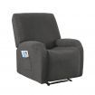 Artiss Recliner Chair Covers with Storage Side Pockets Grey Fabric