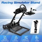 Racing Steering Wheel Stand Gaming Simulator Cockpit Gear Shifter Handbrake Mount Foldable Adjustable for Logitech G29 G923 Thrustmaster Moza PS5 Xbox