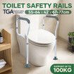 Toilet Safety Rail Bathroom Handrail Surround Frame Adjustable Medical Mobility Aid Seat Grab Support Bar Handle for Elderly Seniors Handicap Disabled