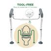 Toilet Safety Rail Bathroom Handrail Surround Frame Adjustable Medical Mobility Aid Seat Grab Support Bar Handle for Elderly Seniors Handicap Disabled