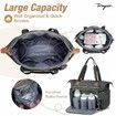 Waterproof Quilted Large Diaper Tote Bag, Daily Travel Bag with Bottle Compartment, Changing Pad, Pacifier Case & Shoulder Strap, Dark Gray