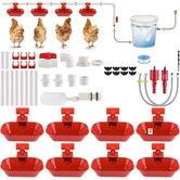 Poultry Watering Kit Automatic 57-Piece Set Chicken Waterer with PVC Pipe Set  Drinking Cups Float Valve and Connectors Easy DIY Installation for Farm