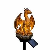 Halloween Dragon Golden Ember Edition Solar Garden Light Upgrade Outdoor Statue Lamp,Gothic Medieval Fantasy Decor for Halloween