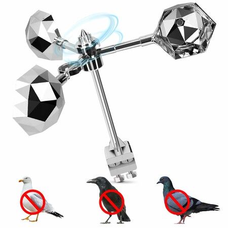 Wind Rotating Reflective Bird Repeller, 288 Facet Bird Deterrent for Pigeon Woodpecker Seagull, Outdoor Visual Bird Repellent