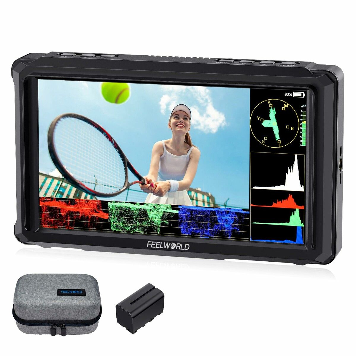 FEELWORLD FW568 PRO 6 Inch 1200nit Camera Field DSLR Monitor 4K HDMI High Brightness Support 3D LUT,Waveform Help Creators Outdoor Accurate Focus Expose