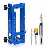 Aluminum Alloy Door Hinge Mortise Jig, Adjustable Router Hinge Template Kit for 2.5"-5" Length Hinges, 1/4" & 5/8" Radius and Square Corner Compatible