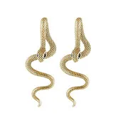Vintage Goth Snake Earrings, Snake Statement Jewelry for Women's Halloween, Gold