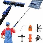 5-12FT 3.6M Solar Panel Cleaning Brush Water Fed Pole Kit Telescopic Solar Cleaning 30CM Brush  Aluminium Pole High Window Billboard Scrubber Set