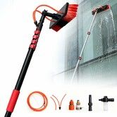 5-12FT 3.6M Solar Panel Cleaning Brush Water Fed Pole Kit Telescopic Solar Cleaning 30CM Brush  Aluminium Pole High Window Billboard Scrubber Set