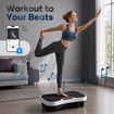 Vibration Plate Exercise Machine Bluetooth Fitness Platform Home Gym Full Body Workout Weight Loss Lymphatic Drainage Shaking Board 240 Speed Levels