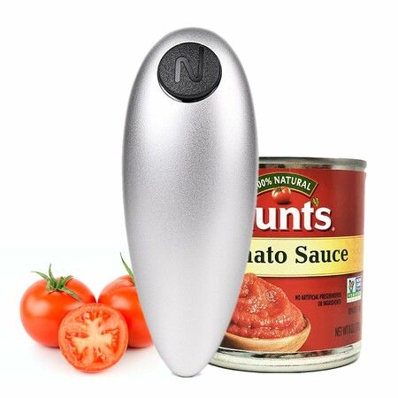 One Touch Electric Can Opener, Automatic Smooth Edge Handheld Can Opener, Portable Kitchen Gadget for Seniors and Daily Cooking