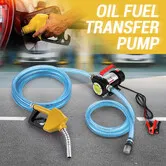 12V Fuel Transfer Pump Electric Diesel Kerosene 10GPM Auto Stop Nozzle Hose Filter Portable Car Truck Oil Excavator Bowser Reserve Tank Refuel Station