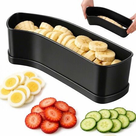 Multifunctional Food Slicer, Portable Banana & Hard Boiled Egg Cutter, Slicing Tool for Strawberry Cucumber Hot Dog, Ideal for Salad & Sandwich Making