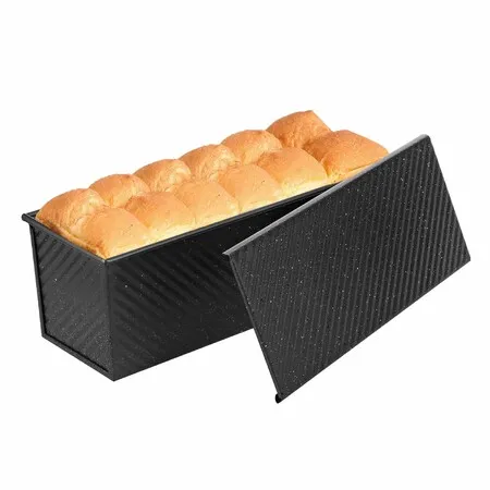 Pullman Loaf Pan with Lid, 2.2lb Carbon Steel Bread Pan, Nonstick Bakeware for Sourdough & Sandwich Bread, Heavy Duty Easy Clean