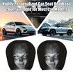 Ghost Face Headrest Covers,Scary Covers for Cars,Halloween Themed Fun Headrest Covers,Universal Size,Washable Stretch Fabric,Scary Set (2pcs)