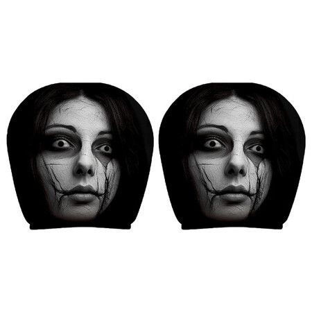 Car Headrest Covers,Soft Polyester Fabric with Funny Cartoon Print,Stretchy Seat Headrest Protector 2 Pack