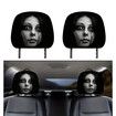 Car Headrest Covers,Soft Polyester Fabric with Funny Cartoon Print,Stretchy Seat Headrest Protector 2 Pack