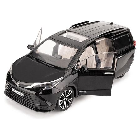1:24 Compatible for Sienna MPV Car Model, Pull Back Diecast Toy Car with Sounds and Lights for Kids Boys Girls and Men Women, Black