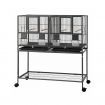 i.Pet 106cm 2-in-1 Bird Cage Aviary with Divider Parrot Budgie Wheels Black