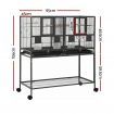 i.Pet 106cm 2-in-1 Bird Cage Aviary with Divider Parrot Budgie Wheels Black
