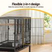 i.Pet 106cm 2-in-1 Bird Cage Aviary with Divider Parrot Budgie Wheels Black