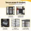 i.Pet 106cm 2-in-1 Bird Cage Aviary with Divider Parrot Budgie Wheels Black