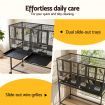 i.Pet 106cm 2-in-1 Bird Cage Aviary with Divider Parrot Budgie Wheels Black