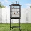 i.Pet 136cm Bird Cage Aviary Open Top Parrot Budgie Stand Wheels Black