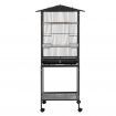 i.Pet 136cm Bird Cage Aviary Open Top Parrot Budgie Stand Wheels Black