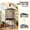 i.Pet 136cm Bird Cage Aviary Open Top Parrot Budgie Stand Wheels Black