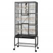 i.Pet 176cm 3-Tier Large Bird Cage Aviary with Ladder Parrot Budgie Wheels Black