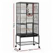 i.Pet 176cm 3-Tier Large Bird Cage Aviary with Ladder Parrot Budgie Wheels Black