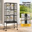 i.Pet 176cm 3-Tier Large Bird Cage Aviary with Ladder Parrot Budgie Wheels Black