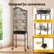 i.Pet 158cm Bird Cage Aviary Parrot Budgie Stand Wheels Black