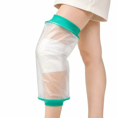 Knee Cast Cover for Shower, Reusable Knee Shower Protector for Knee Replacement Surgery Cast and Wound