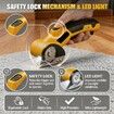 Cordless Electric Scissors, 2000mAh Box Cutter with Safety Lock and LED Light for Fabric Carpet Leather (Yellow)