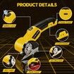 Cordless Electric Scissors, 2000mAh Box Cutter with Safety Lock and LED Light for Fabric Carpet Leather (Yellow)