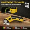 Cordless Electric Scissors, 2000mAh Box Cutter with Safety Lock and LED Light for Fabric Carpet Leather (Yellow)