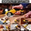 Cordless Electric Scissors, 2000mAh Box Cutter with Safety Lock and LED Light for Fabric Carpet Leather (Yellow)