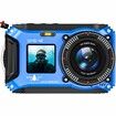 4K Underwater Camera 64MP 10M Waterproof,32GB Card Dual-Screen Dustproof,UHD Autofocus Point-and-Shoot,Compact,Floatable,Blue