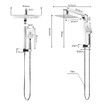 WELS Dual Shower Head Set 8” Square Chrome High Pressure Rainfall Overhead Showerhead 3 Mode Handheld Power Rain Spray Holder Hose Hotel Bathroom