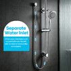 WELS Dual Rain Shower Head Set Chrome Round High Pressure Rainfall Overhead Showerhead 3 Mode Handheld Spray Adjustable Rail Separate Water Inlet