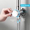WELS Dual Rain Shower Head Set Chrome Round High Pressure Rainfall Overhead Showerhead 3 Mode Handheld Spray Adjustable Rail Separate Water Inlet