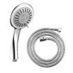 WELS Dual Rain Shower Head Set Chrome Round High Pressure Rainfall Overhead Showerhead 3 Mode Handheld Spray Adjustable Rail Separate Water Inlet