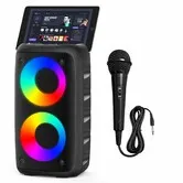 Portable Bluetooth Speaker,Karaoke Machine,with Lights Loud Big Bluetooth Speaker,Rechargeable DJ/PA Speaker System with TF Card,AUX In,REC,TWS