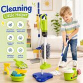 30PCS Kids Toys Cleaning Set Battery Powered Vacuum Cleaner Broom Mop Dustpan Storage Pretend Play Toddler Preschool Educational Learning Activities