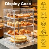 Acrylic Display Cabinet Case 4 Tier Adjustable Shelves Countertop Bakery Cake Donut Clear Food Storage Showcase Unit Organiser 4mm Thick Magnetic Door