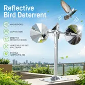 Reflective Bird Deterrent Scarer Wind Powered Reflector Repellent 360° Rotating Repeller Keep Pigeon Woodpecker Sparrow Away Outdoor Garden Roof Boat