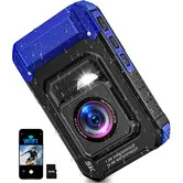 5K 33FT Underwater Camera 96MP Autofocus Waterproof Digital Camera,5FT Shockproof 16X Zoom 60 Filters,Compact Point and Shoot Camera,Blue